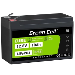 Akumulator Green Cell LFPGC12V10AH, wariant LiFePO4 12,8 V 10 Ah, złącze Faston 250 (F2).