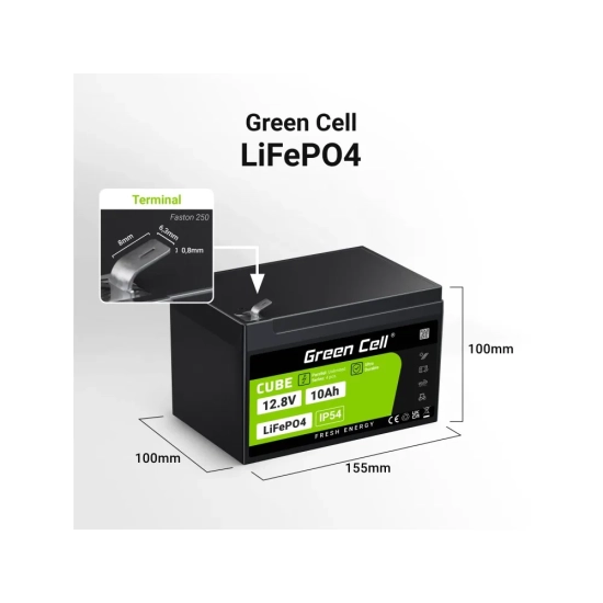 Green Cell Akumulator LFPGC12V10AH 12,8 V 10 Ah LiFePO4