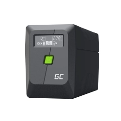 Czarny zasilacz awaryjny UPS Green Cell PowerProof UPSLM360 650VA 360W.