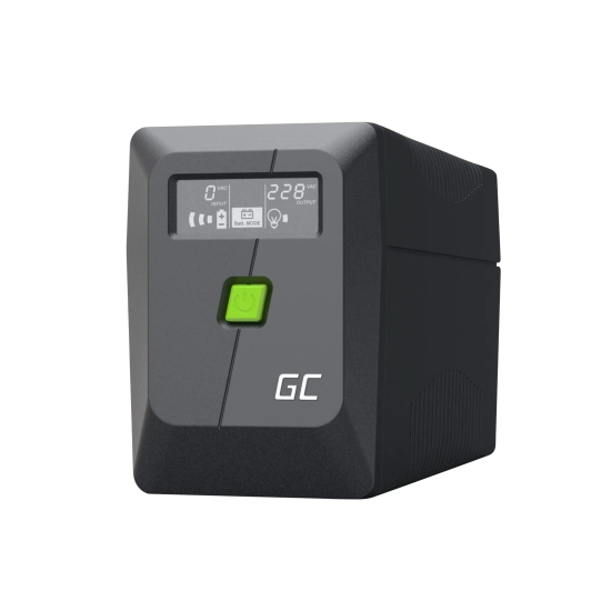 Czarny zasilacz awaryjny UPS Green Cell PowerProof UPSLM360 650VA 360W.