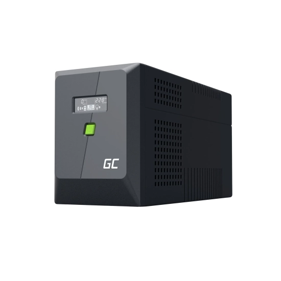 Czarny zasilacz awaryjny UPS Green Cell PowerProof UPSLM900 1500VA 900W.