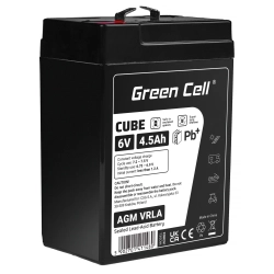 Akumulator Green Cell AGM6V4-5AH-J, wariant AGM VRLA 6 V 4,5 Ah, złącze Faston 187 (F1).