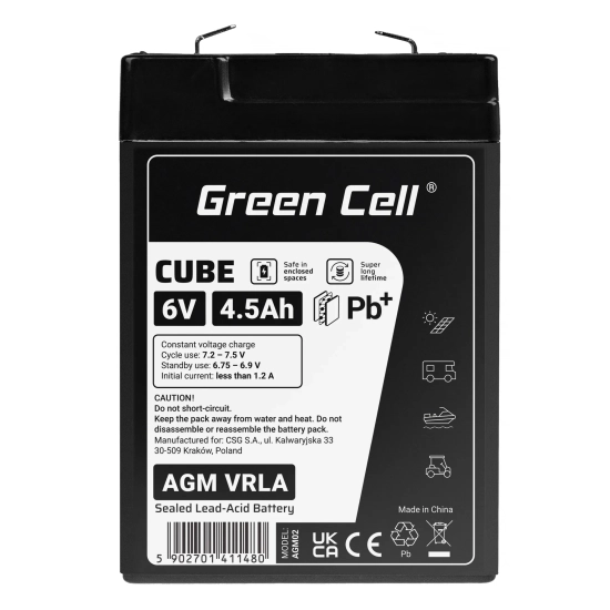 Green Cell Akumulator AGM6V4-5AH-J 6 V 4,5 Ah AGM