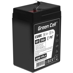 Akumulator Green Cell AGM6V5AH-J, wariant AGM VRLA 6 V 5 Ah, złącze Faston 187 (F1).