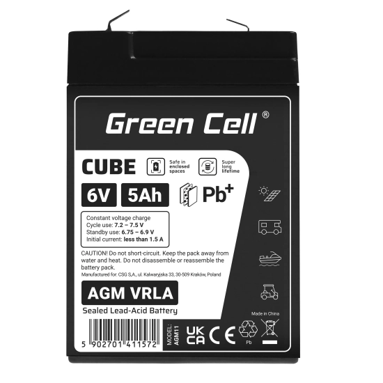 Green Cell Akumulator AGM6V5AH-J 6 V 5 Ah AGM