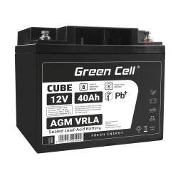 Akumulator Green Cell AGM12V40AH-J, wariant AGM VRLA 12 V 40 Ah, złącze M6.