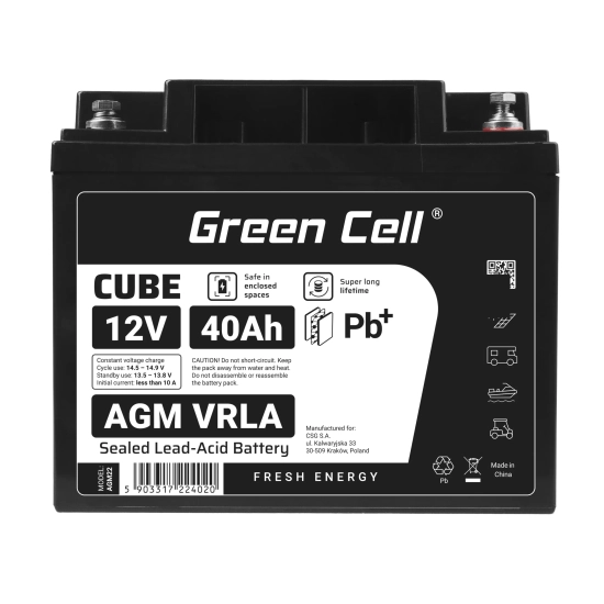 Green Cell Akumulator AGM12V40AH-J 12 V 40 Ah AGM