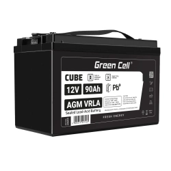 Akumulator Green Cell AGM12V90AH-J, wariant AGM VRLA 12 V 90 Ah, złącze M6.
