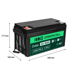 Akumulator Green Cell AGM12V65AH-J, wariant AGM VRLA 12 V 65 Ah, złącze M6.