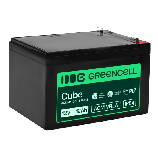 Akumulator Green Cell AGM12V12AH-H, wariant AGM VRLA 12 V 12 Ah, złącze T1.