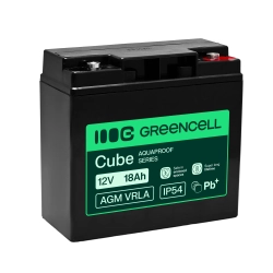 Akumulator Green Cell AGM12V18AH-H, wariant AGM VRLA 12 V 18 Ah, złącze M5. Akumulator Green Cell AGM12V18AH-H, wariant AGM VRLA 12 V 18 Ah, złącze M5.