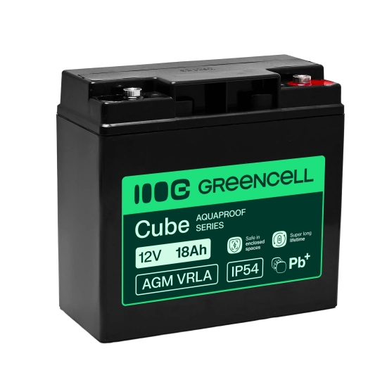 Akumulator Green Cell AGM12V18AH-H, wariant AGM VRLA 12 V 18 Ah, złącze M5.