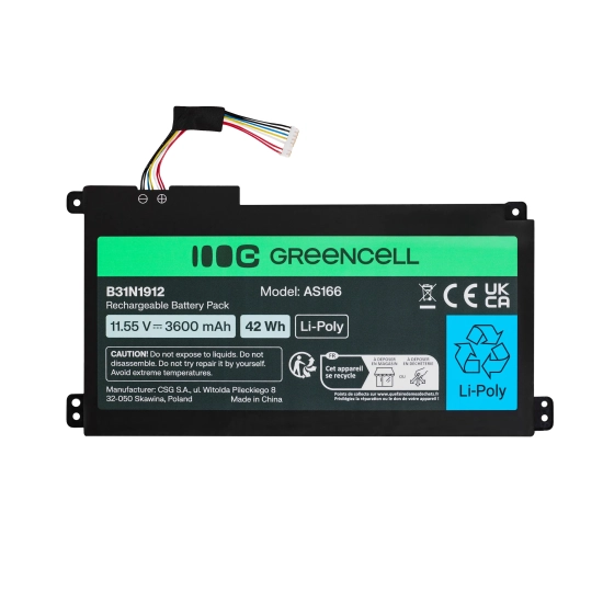 Green Cell AS166 bateria C31N1912 3600 mAh do Asus C31N1912 / B31N1912 3HWPP