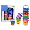 LEAN TOYS Kolorowe wiaderka ze zwierzątkami piramidka