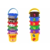 LEAN TOYS Kolorowe wiaderka ze zwierzątkami piramidka