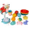 LEAN TOYS Zestaw do kąpieli zwierzątka łódki 17 el.