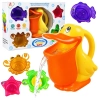LEAN TOYS Pelikan do kąpieli z foremkami