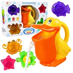 LEAN TOYS Pelikan do kąpieli z foremkami