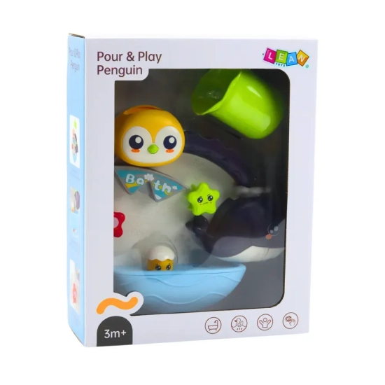 LEAN TOYS Interaktywna zabawka wodna pingwin wieloryb