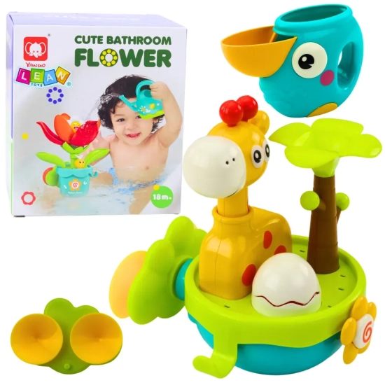LEAN TOYS Zabawka do kąpieli żyrafa z przyssawkami