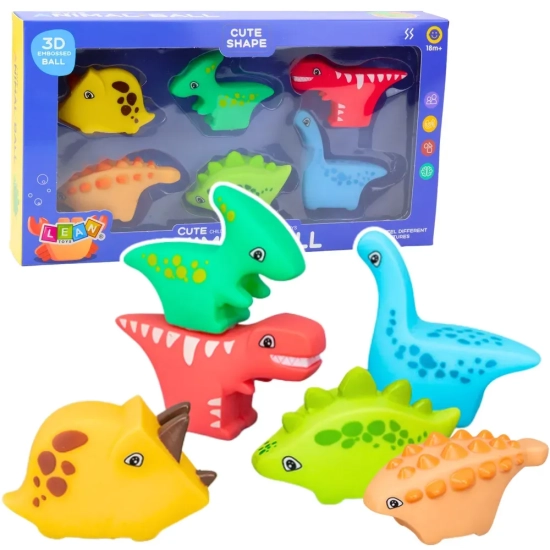LEAN TOYS Dinozaury do kąpieli gumowe 6 szt.