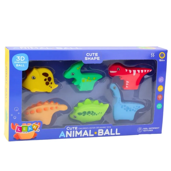 LEAN TOYS Dinozaury do kąpieli gumowe 6 szt.