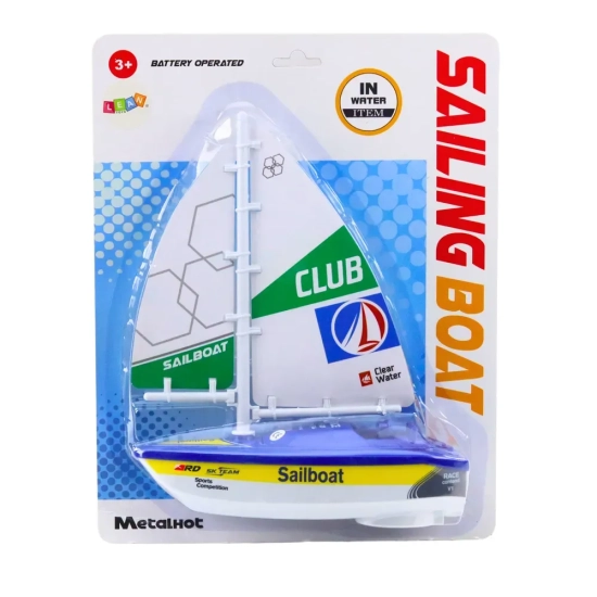 LEAN TOYS Żaglówka na baterie z napędem turbinowym niebieska