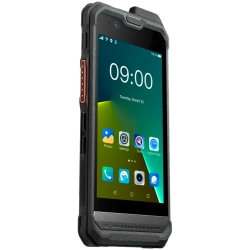 Czarny wzmocniony smartfon HYTERA PNC460 z ekranem 5 cali i przyciskiem PTT. Czarny wzmocniony smartfon HYTERA PNC460 z ekranem 5 cali i przyciskiem PTT.