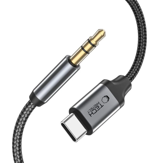Tech-Protect Kabel przewód audio USB-C - mini jack 3.5mm 1 m - czarny