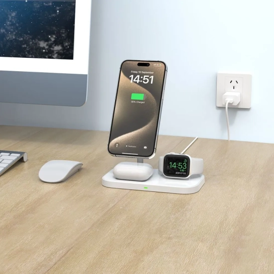 Tech-Protect Ładowarka indukcyjna 3w1 ze stojakiem na smartfon Apple Watch