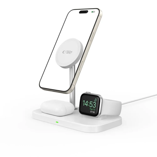 Tech-Protect Ładowarka indukcyjna 3w1 ze stojakiem na smartfon Apple Watch
