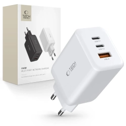 Tech-Protect Ładowarka sieciowa USB-C USB-A C65W PD 65W QC - biała