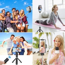 Tech-Protect Selfie stick kijek statyw do zdjęć tripod Bluetooth do 72cm