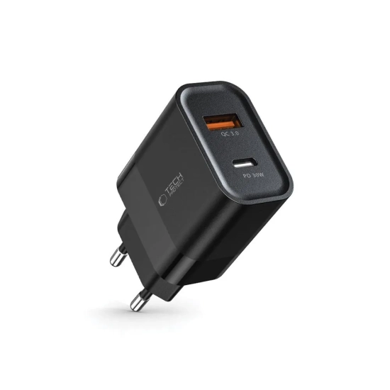 Tech-Protect Ładowarka sieciowa C30W USB-C USB-A 30W - czarna