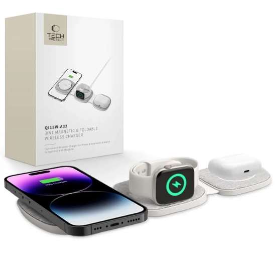 Tech-Protect Ładowarka indukcyjna 3w1 na smartfon Apple Watch AirPods