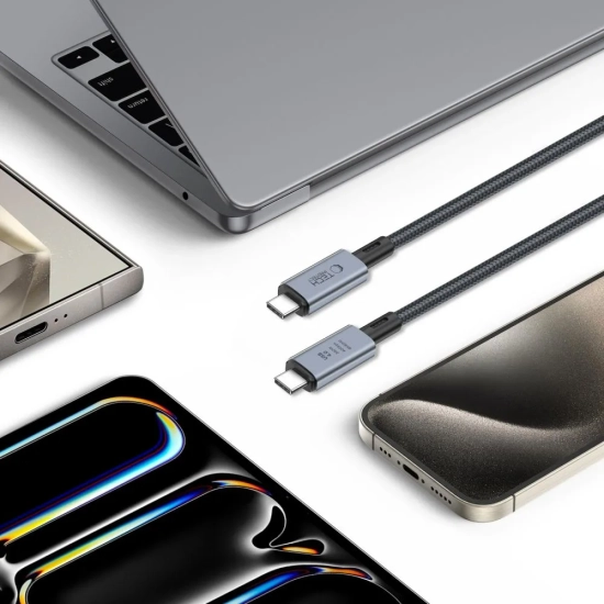Tech-Protect Kabel przewód USB-C PD 240W 8K 40Gbps 2m - szary