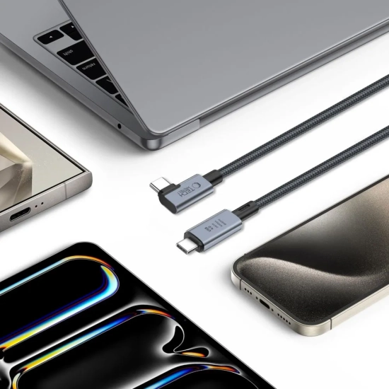 Tech-Protect Kabel przewód kątowy i prosty USB-C 4.0 PD 240W 8K 40Gbps