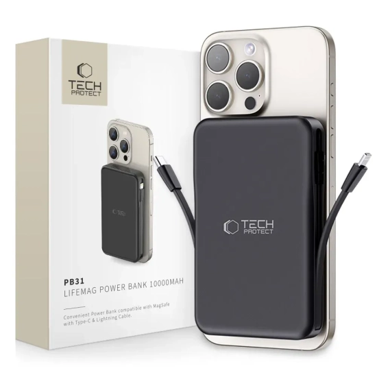 Powerbank Tech-Protect PB31 LifeMag 10000mAh MagSafe czarny