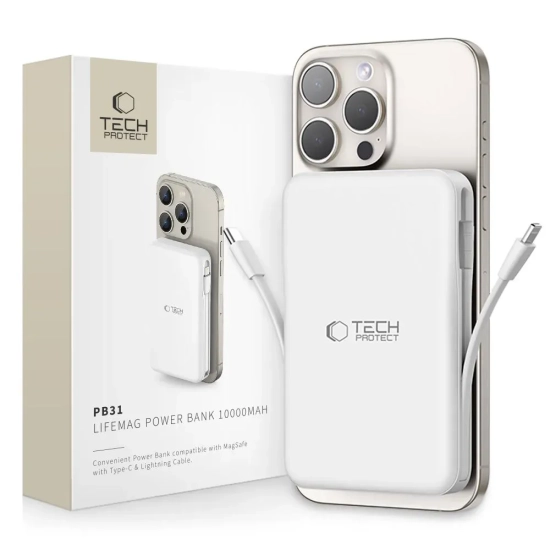 Powerbank Tech-Protect PB31 LifeMag 10000mAh MagSafe biały
