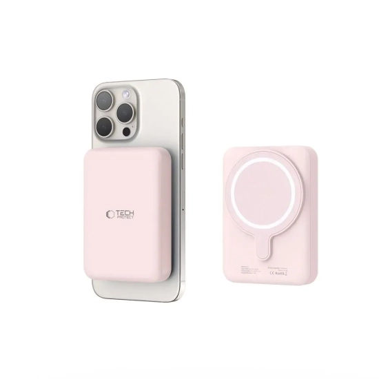 Powerbank Tech-Protect PB11 LifeMag 10000mAh MagSafe różowy