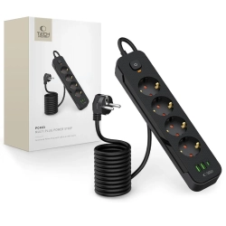 Tech-Protect Listwa zasilająca przedłużacz 4 gniazda 240V USB-A USB-C 2m