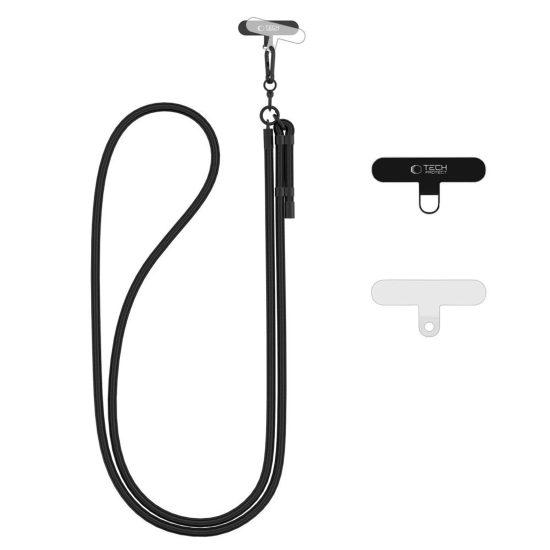 Tech-Protect Smycz do smartfona kluczy regulowana - czarna