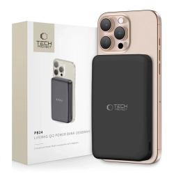 Tech-Protect Powerbank bezprzewodowy 10000 mAh USB-A USB-C 15W - czarny