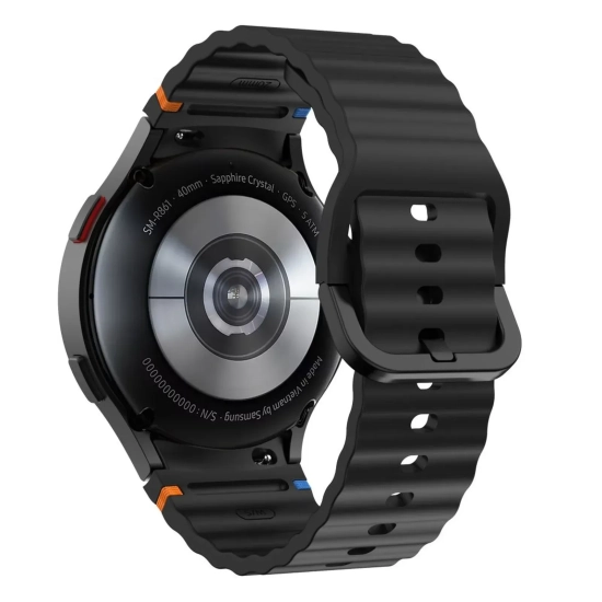 Pasek silikonowy sportowy na Samsung Galaxy Watch 4/5/5 Pro/6/7/FE - czarny