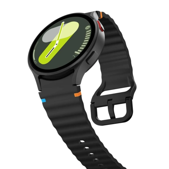 Pasek silikonowy sportowy na Samsung Galaxy Watch 4/5/5 Pro/6/7/FE - czarny