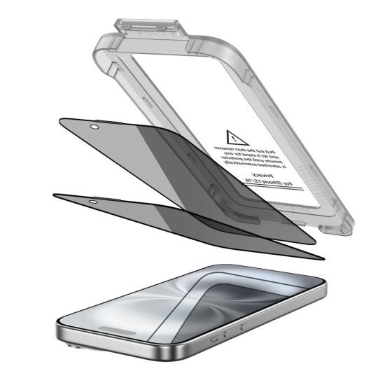 Tech-Protect Szkło prywatyzujące na iPhone 15 / 16 Quick Set Spy+ - 2 szt.