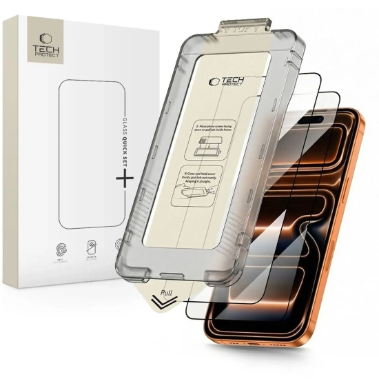 Tech-Protect Szkło hartowane na iPhone 17 Pro z aplikatorem Quick Set+