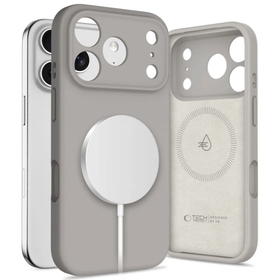 Tech-Protect Etui case plecki na iPhone 17 Pro MagSafe Silicone - szare