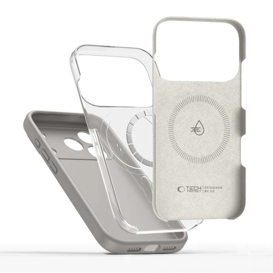 Tech-Protect Etui case plecki na iPhone 17 Pro MagSafe Silicone - szare