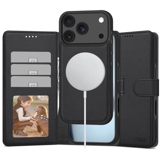 Tech-Protect Etui pokrowiec z klapką miejscem na karty do iPhone 17 Pro